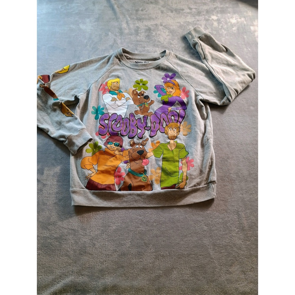 Scooby-Doo Girls Sweatshirt Mystery Inc Gang Graphic Grey M(7-9) Sleeve Print